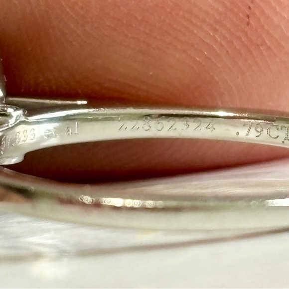 TIFFANY & CO PLATINUM LEGACY .79CT ENGAGEMENT DIAMOND RING WITH PAPERS AND BOX - Picture 11 of 12